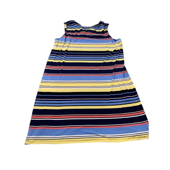 Rafaella XL Multicolor Striped Sleeveless Dress With Beaded Neckline - Picture 2 of 8